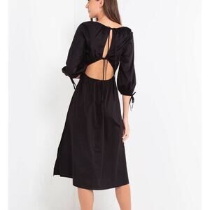 And Other Stories Open Back Midi Dress - 100% Cotton, Black, EUR 42/US M